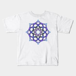 Yoga Mandala symbol blue Kids T-Shirt